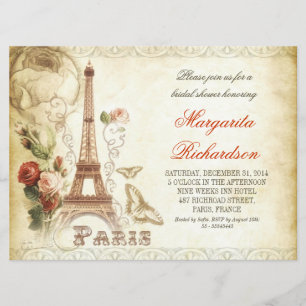 invitaciones de duchas de novias vintage PARIS sha