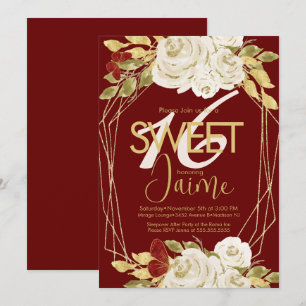 Invitaciones de Dulces 16 con Flores de Marfil Mon