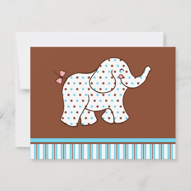 Invitaciones de Elefante Bebé (Anverso)