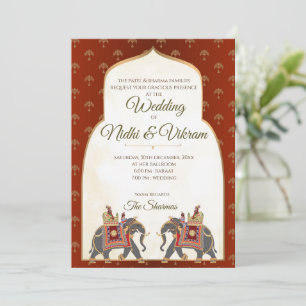 invitaciones de elefante indio y tarjetas de boda 