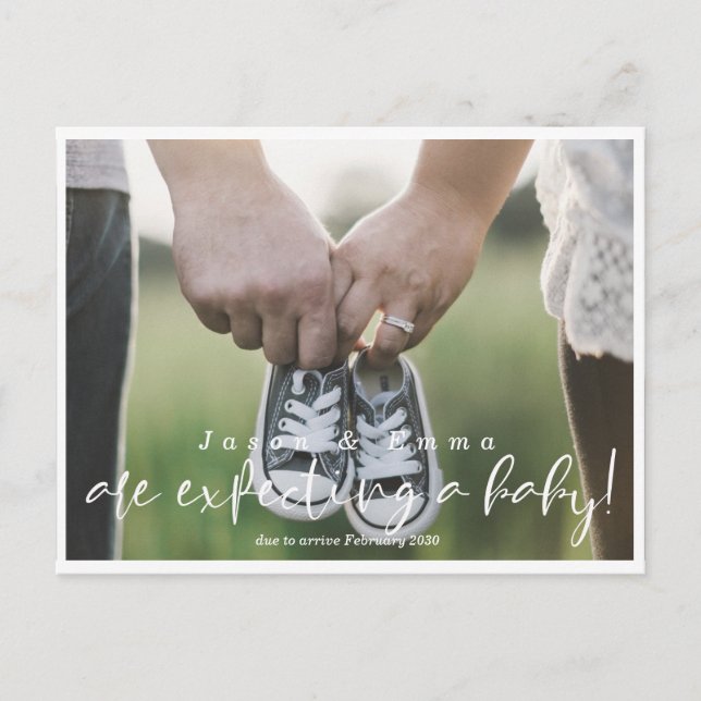 Invitaciones de embarazo modernas postales (Anverso)