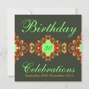 Invitaciones de encaje bohemio Groovy Green Diva