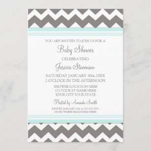 Invitaciones de encargo de Chevron Baby Shower del