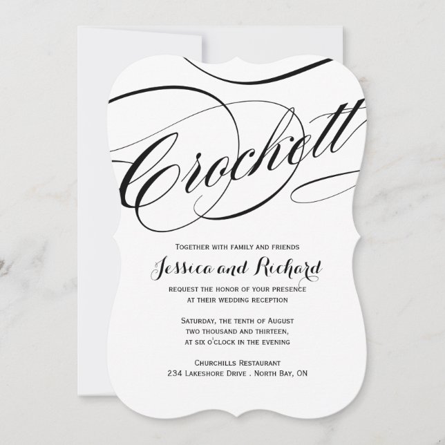 Invitaciones de encargo de la boda de la escritura (Anverso)