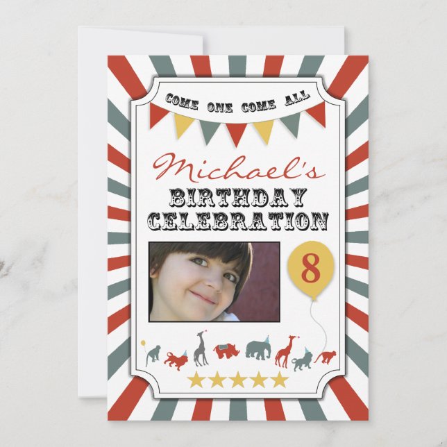 Invitaciones de encargo de la fiesta de cumpleaños (Anverso)