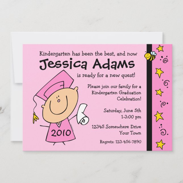 Invitaciones de encargo de la graduación del chica (Anverso)