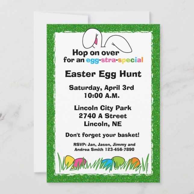Invitaciones de encargo del fiesta de Pascua (Anverso)
