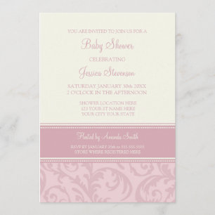 Invitaciones de encargo florales color de rosa