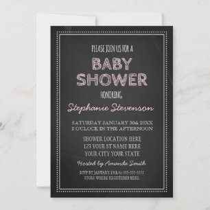 Invitaciones de encargo rosadas de Baby Shower de
