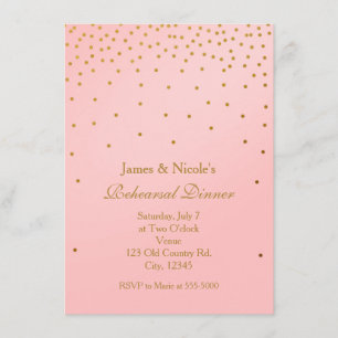 Invitaciones de ensayo con puntos de lámina dorada