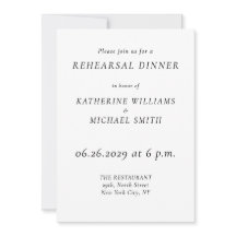 Invitaciones de ensayo de boda elegantes y atempor