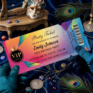 Invitaciones de entrada para la fiesta