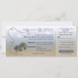 Invitaciones de Entrada Vintage para Boda de Playa
