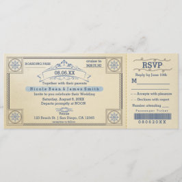 Invitaciones de Entrada Vintage para Boda de Playa