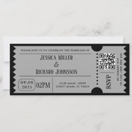 invitaciones de entradas para fiesta Black And Wai