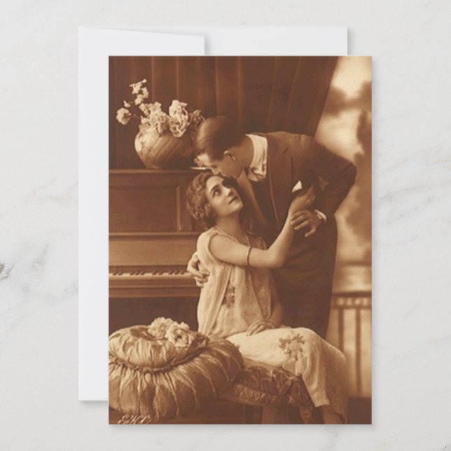 Invitaciones de época Compromiso de pareja con ani (Anverso)