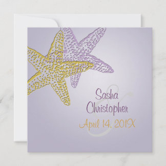 Invitaciones de estrella de mar morada/DIY para cu