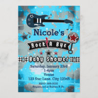 Invitaciones de estrella para baby shower Rock A B