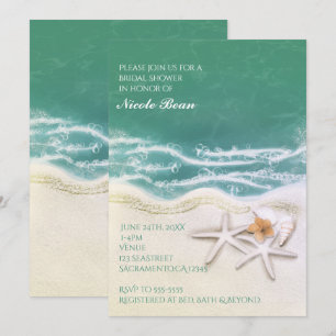 Invitaciones de Estrellas de Mar en la Playa con A
