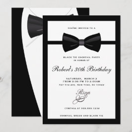 Invitaciones de etiqueta negra, fiesta de cóctel