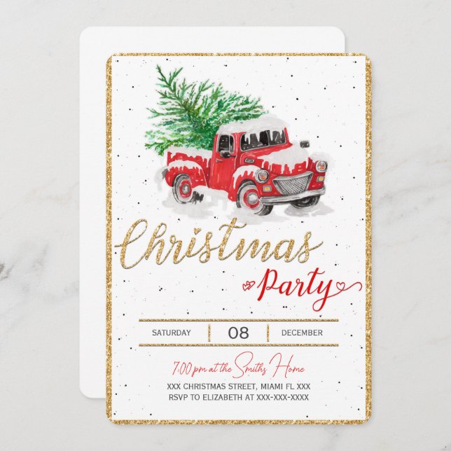 Invitaciones de feriado de navidades (Anverso / Reverso)