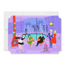 Invitaciones de Fiesta a Navidades tropicales retr