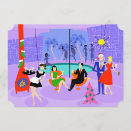 Invitaciones de Fiesta a Navidades tropicales retr
