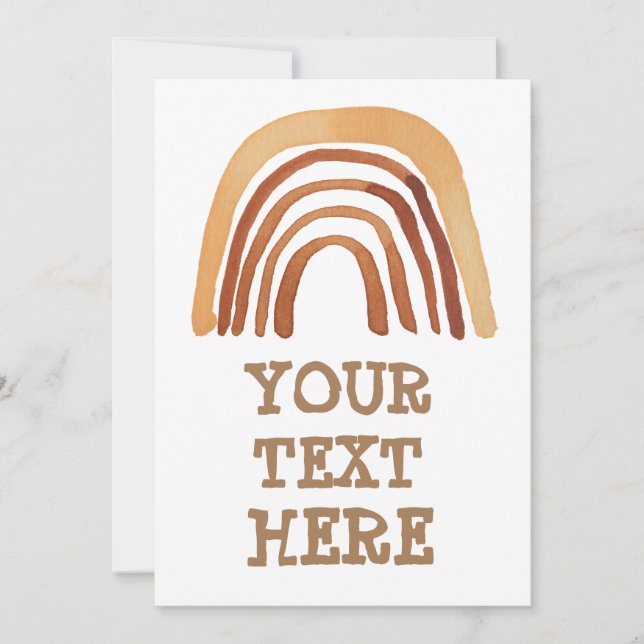 INVITACIONES DE FIESTA ARCOÍRIS BOHO PERSONALIZADA (Anverso)