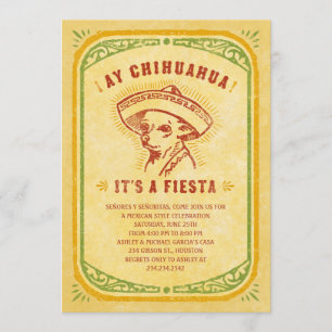 Invitaciones de Fiesta - Aye Chihauhau Vintage Mex