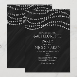 Invitaciones de fiesta Black & Diamond Glamour Bli