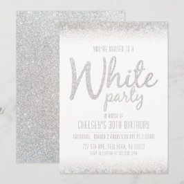 Invitaciones de fiesta blancas y brillantes