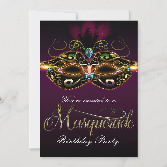 Invitaciones de fiesta coloridas moradas para bail (Anverso)