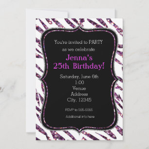 Invitaciones de fiesta con brillo glamour de estam
