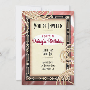 Invitaciones de fiesta con estilo Art Déco vintage