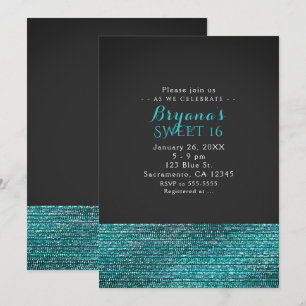Invitaciones de fiesta con lentejuelas glam modern