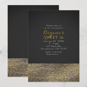 Invitaciones de fiesta con lentejuelas grises y do