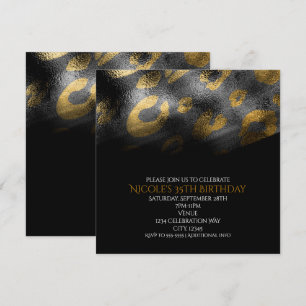 Invitaciones de fiesta con sombras negras y estamp