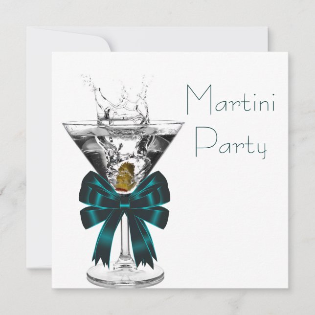 Invitaciones de fiesta con tema de copa de Martini (Anverso)