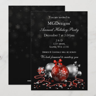 invitaciones de fiesta corporativa festiva de negr