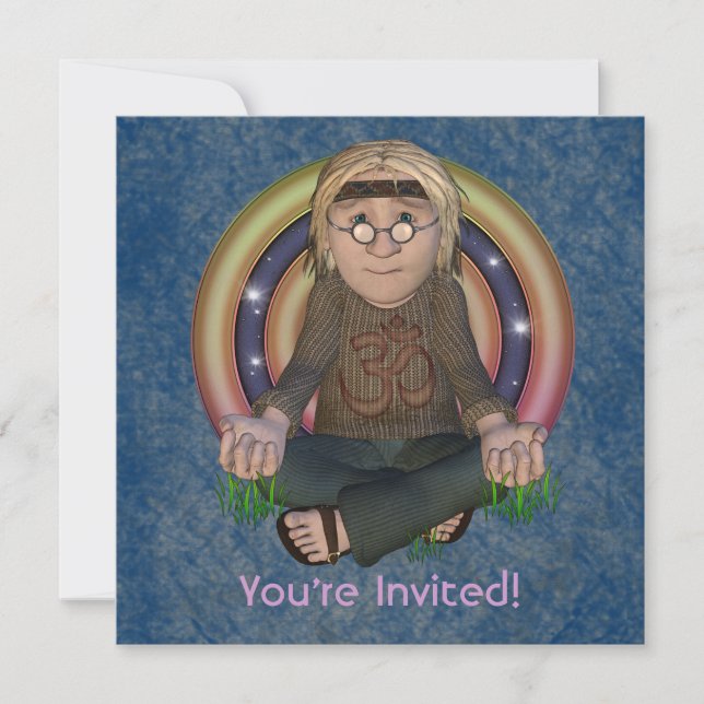 Invitaciones de fiesta cuadrada de Hippy 60 (Anverso)