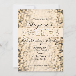 Invitaciones de fiesta de 16 años con luces brilla