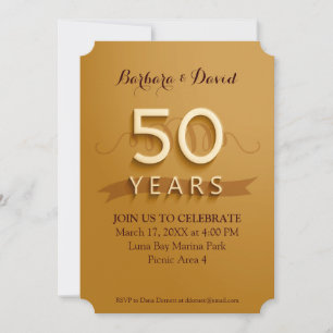 Invitaciones de fiesta de aniversario de oro númer