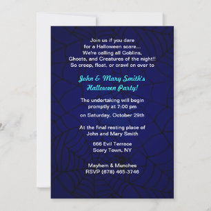 Invitaciones de fiesta de araña espeluznante que t