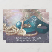 Invitaciones de fiesta de arcoíris de perlas y más