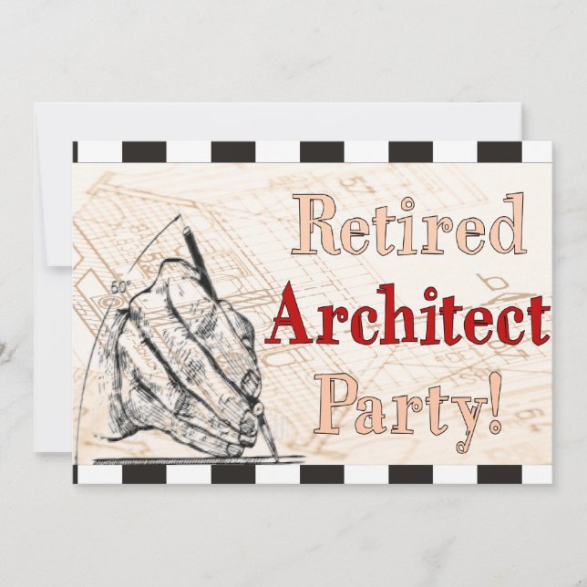 Invitaciones de fiesta de arquitectos retirados (Anverso)