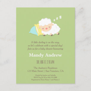Invitaciones de fiesta de baby shower de Corderito