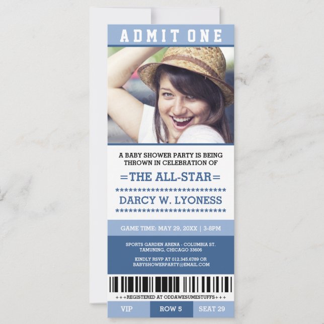 Invitaciones de fiesta de baby shower de entradas  (Anverso)