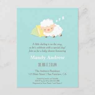 Invitaciones de fiesta de baby shower Little Lamb 
