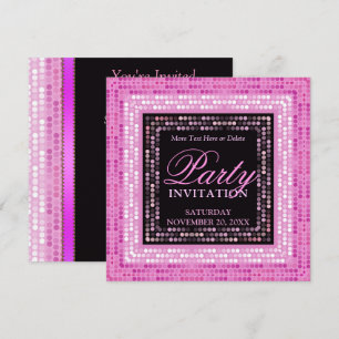 Invitaciones de fiesta de baile Disco con luces mo