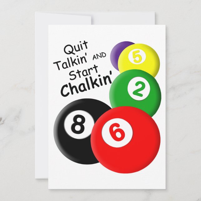 Invitaciones de Fiesta de Billiards (Anverso)